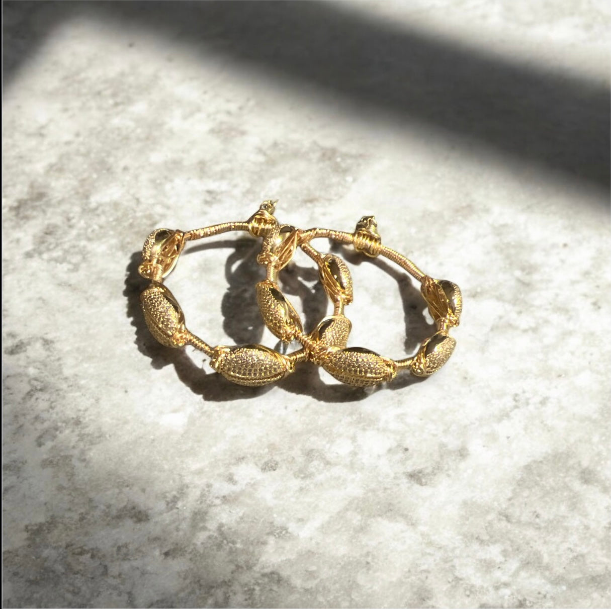 CZ Cowrie Shell Earrings