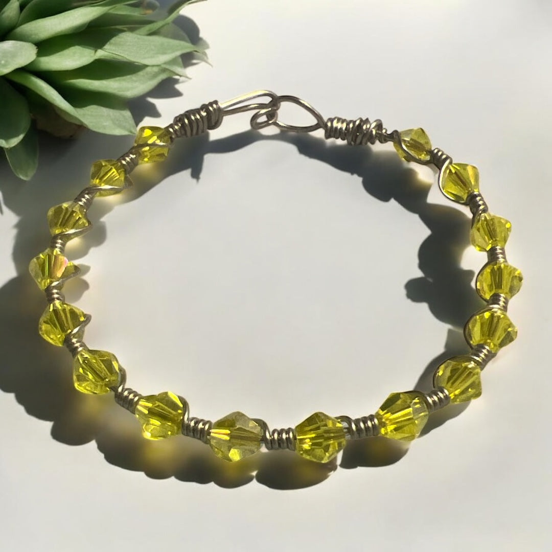 Yellow Crystal Bangle