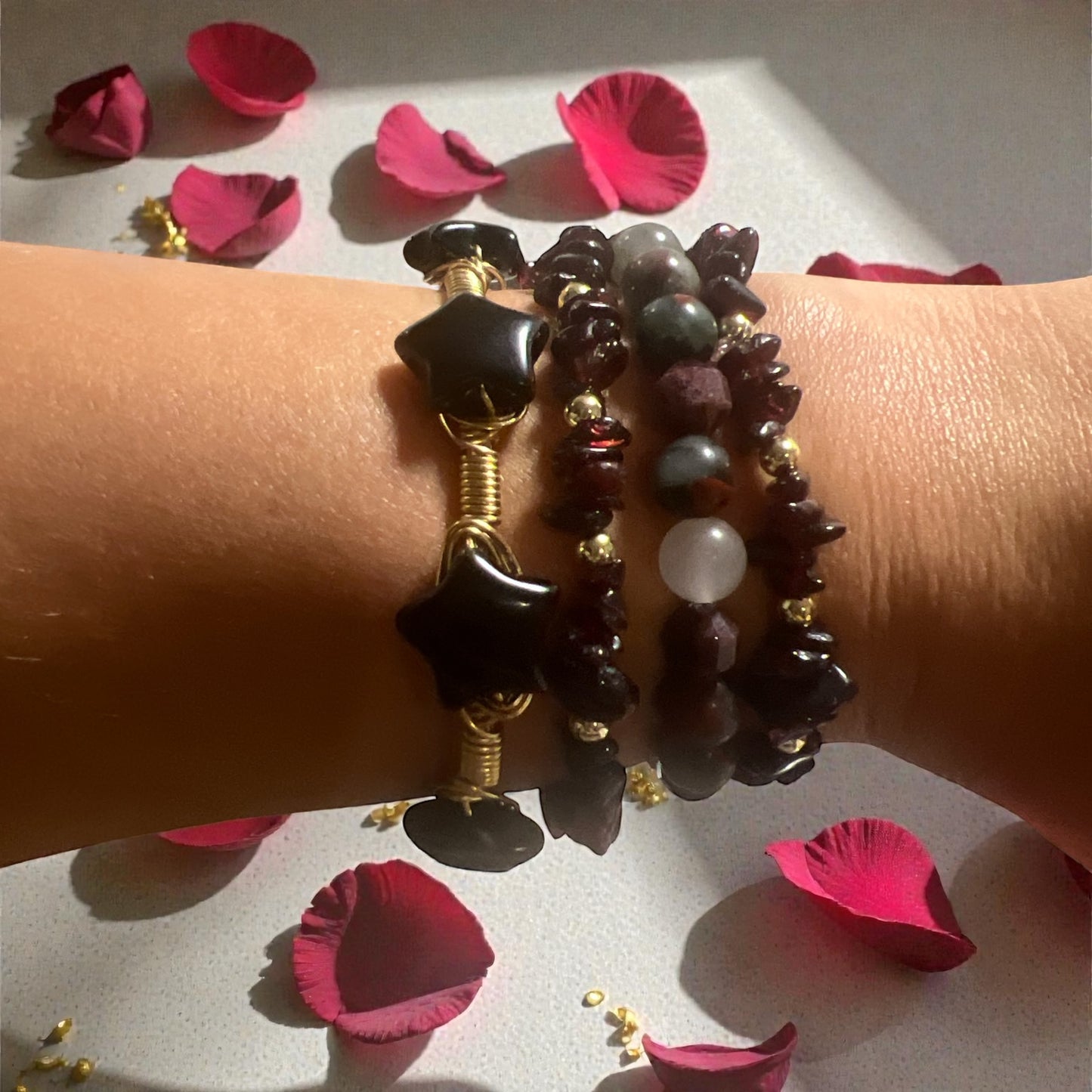 Obsidian Star Bangles