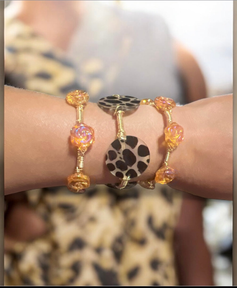 Topaz Glass Rose Bangle