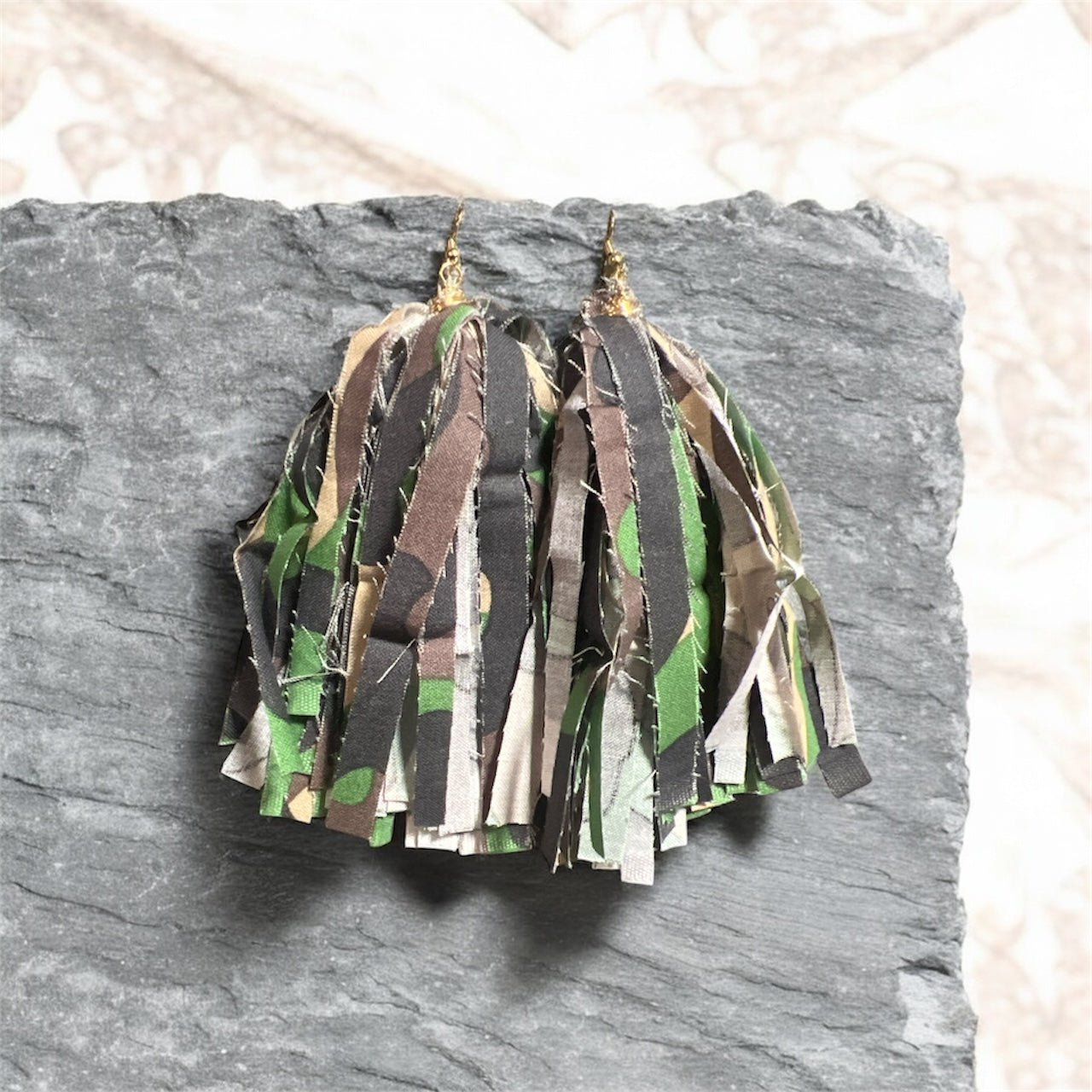 Camo Tassel Earrings