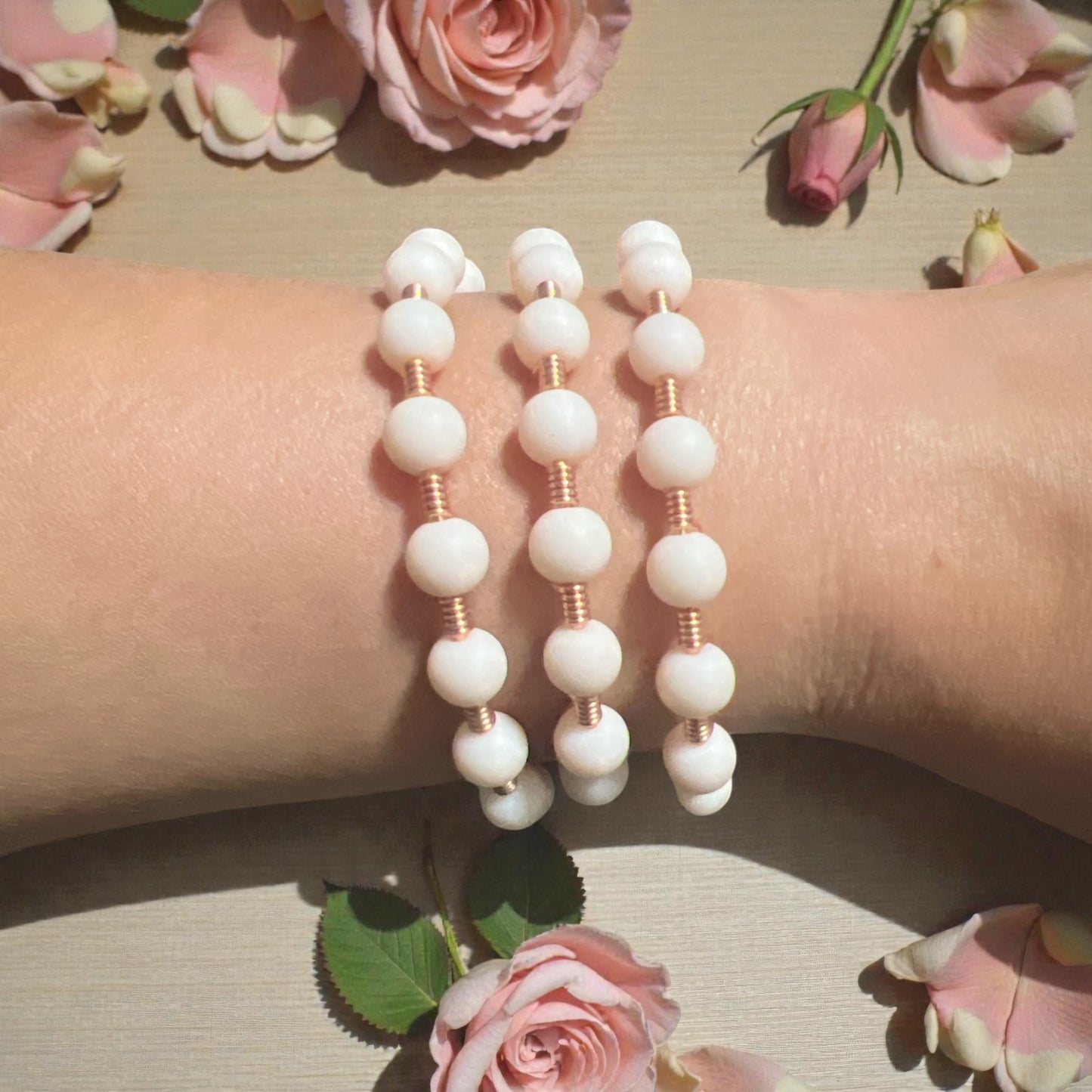 Peachy Pink Copper Bangle