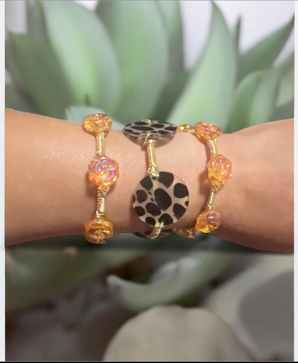 Topaz Glass Rose Bangle