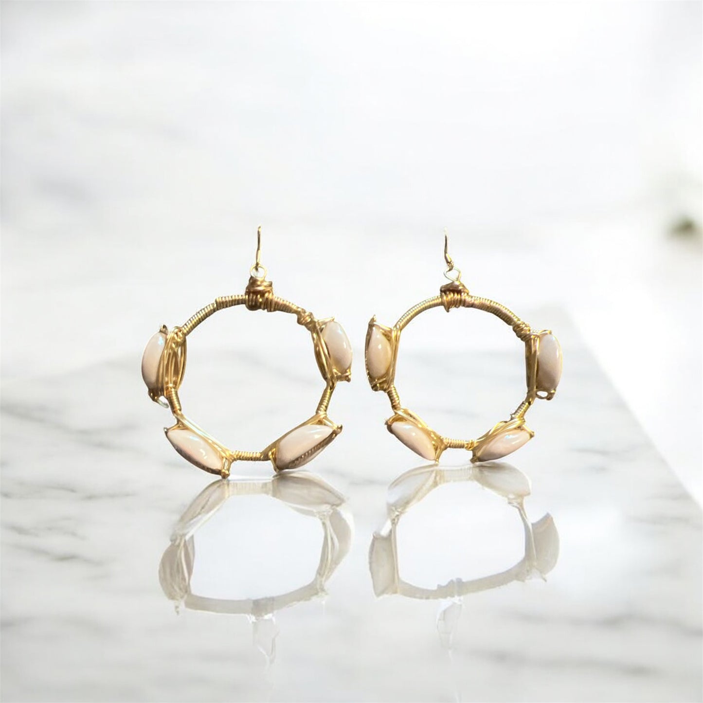 Gold Puka Shell Hoops