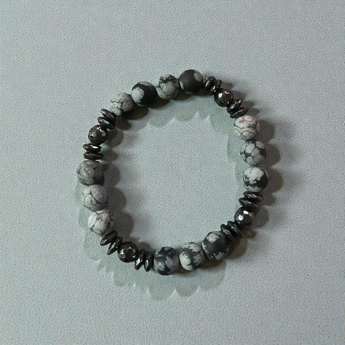 Snowflake Obsidian with Hematite
