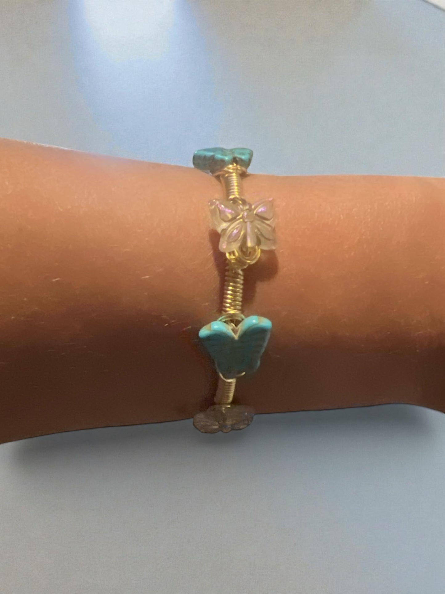 Small Butterfly Bangle Turquoise