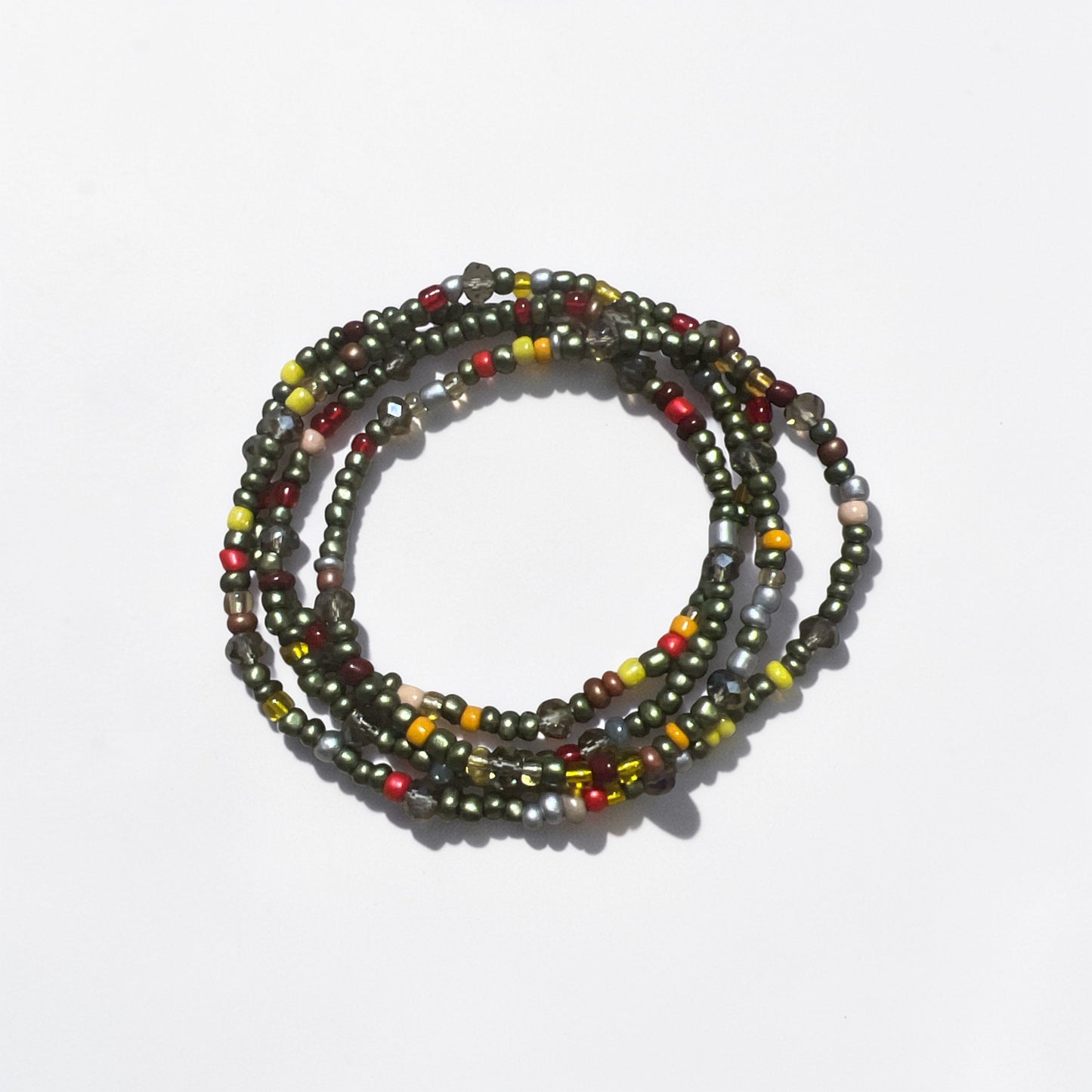 Green Multi Color 36” Stretch Waistbead