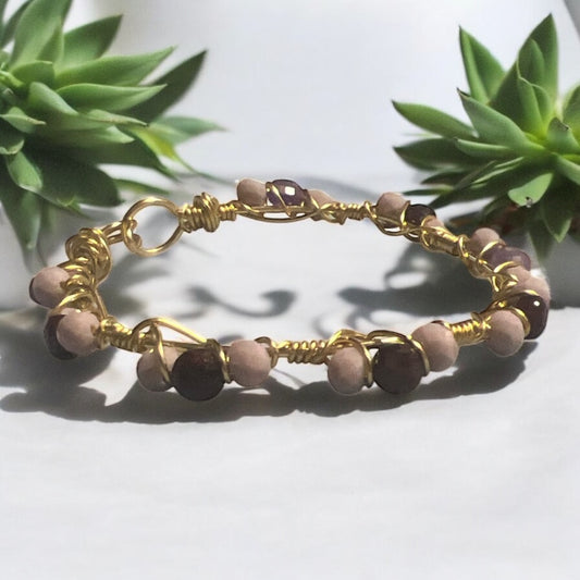 Amethyst Beaded Bangle