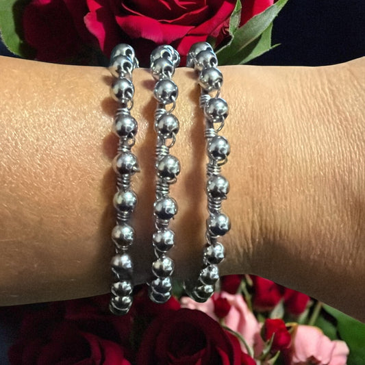 Stainless Steel Beaded Bangle