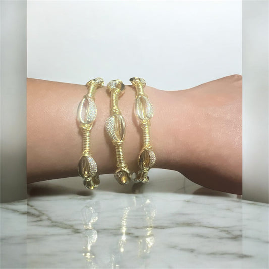 Gold Cowrie Shell Bangle
