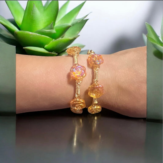 Topaz Glass Rose Bangle