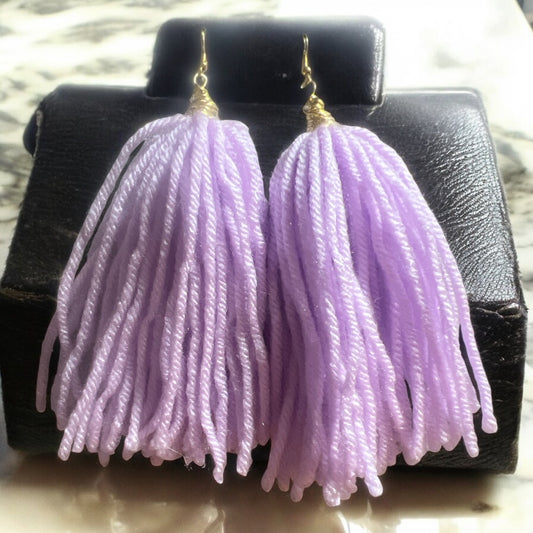 Lavender Tassel Earrings