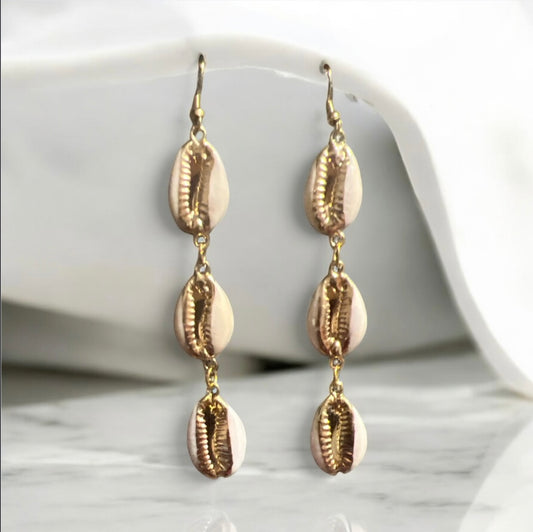 Cowrie Shell Dangle Earrings