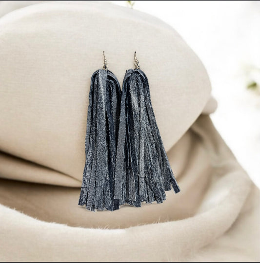 Dark Denim Tassels