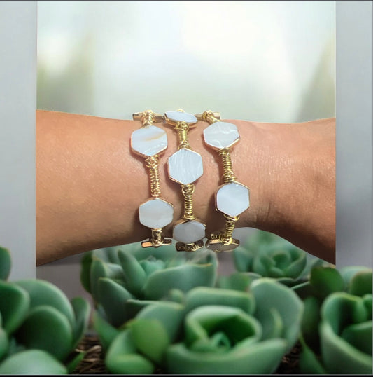 Hexagon Shell Bangles