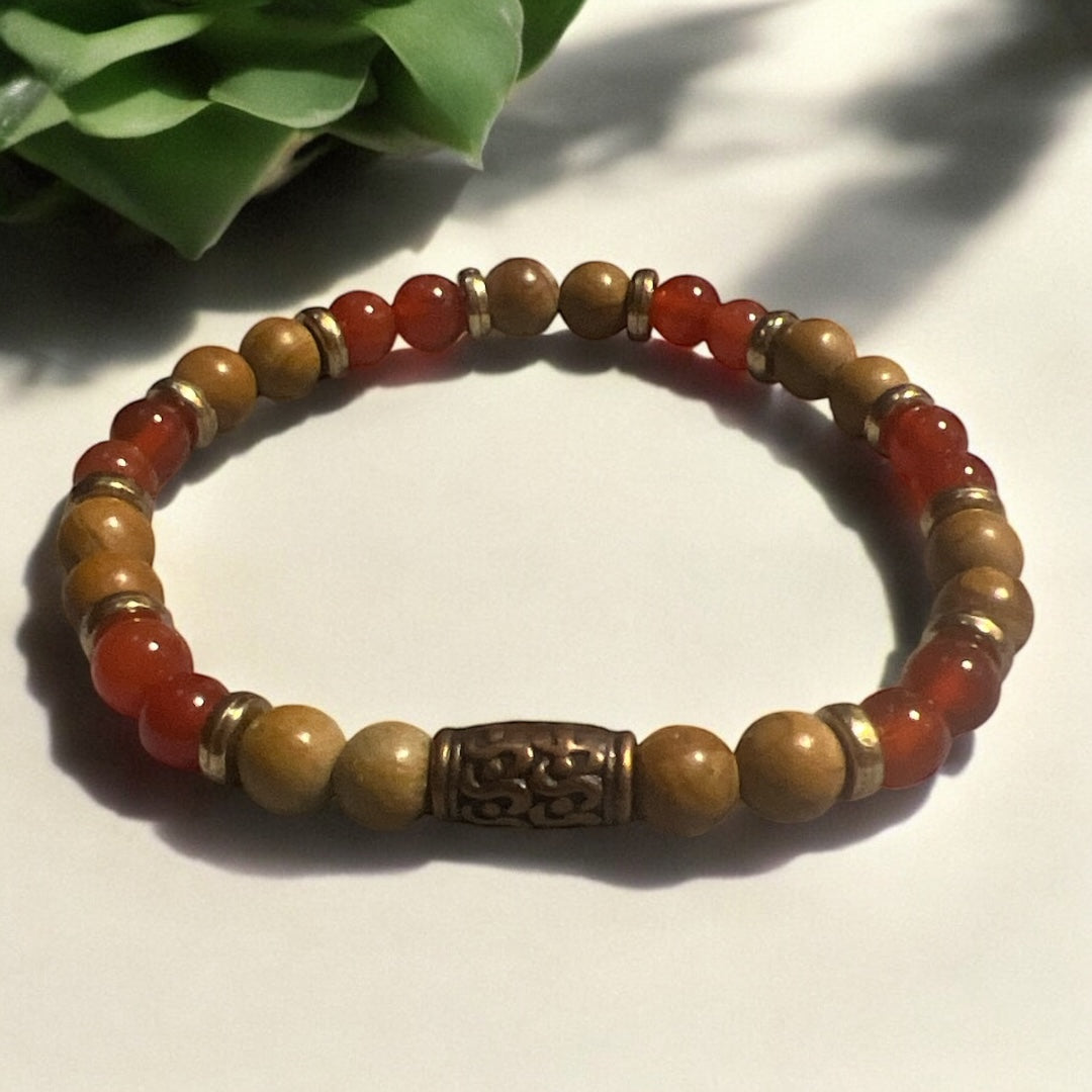 Carnelian Agate and Jasper Mix Bracelet