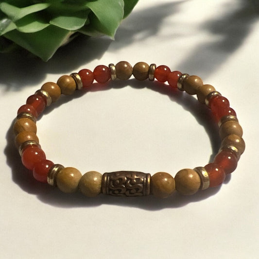 Carnelian Agate and Jasper Mix Bracelet