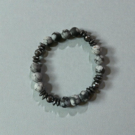 Snowflake Obsidian with Hematite