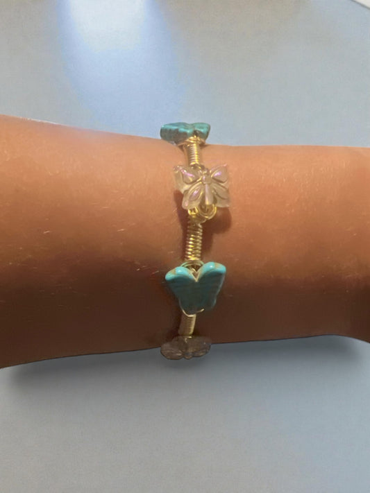 Small Butterfly Bangle Turquoise