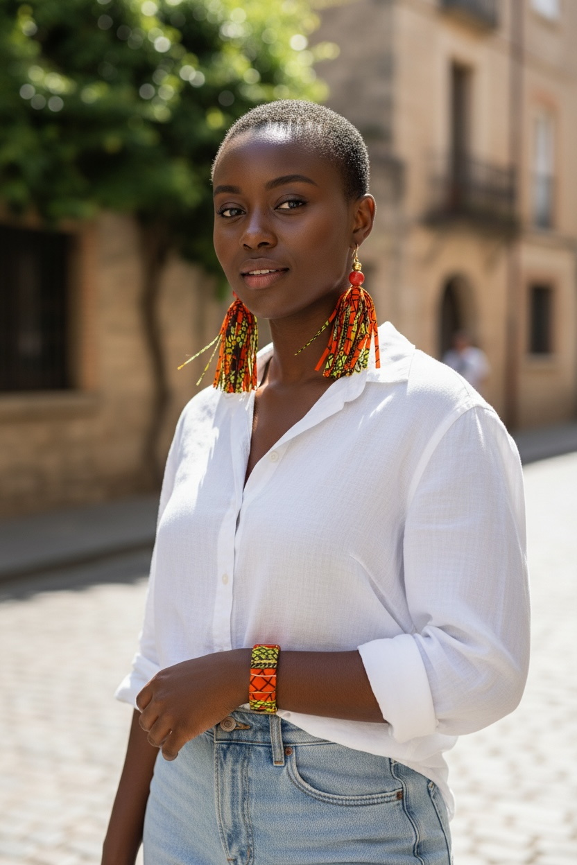 African Print Cuff Bracelet