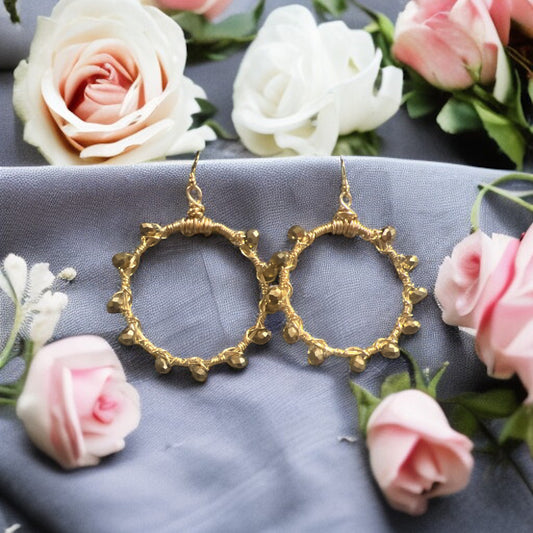 Gold Crystal Hoop Earrings