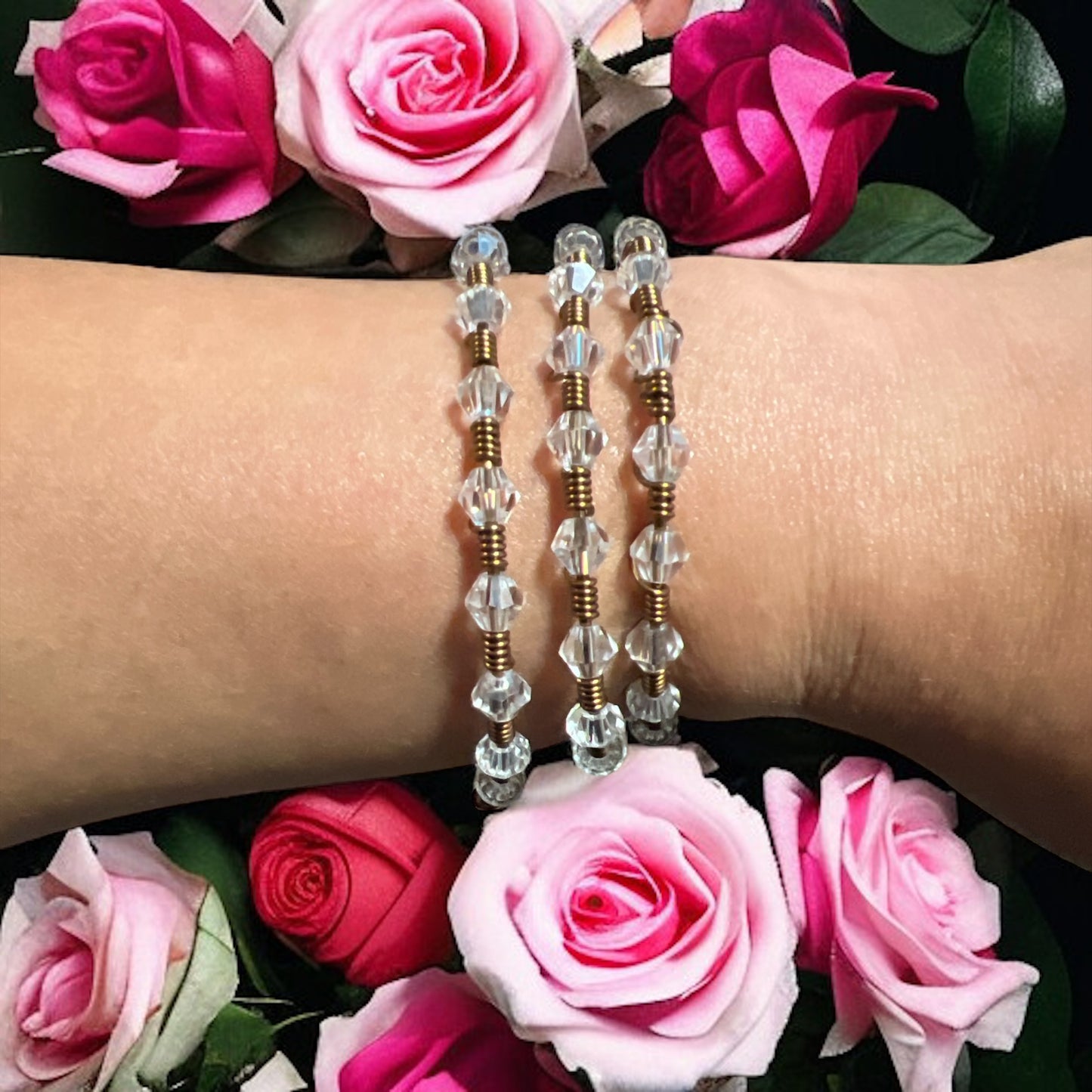 Bronze Clear Crystal Bangle