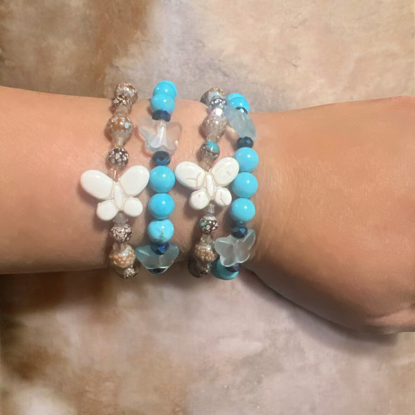 Blue Butterfly Stretch Bracelet