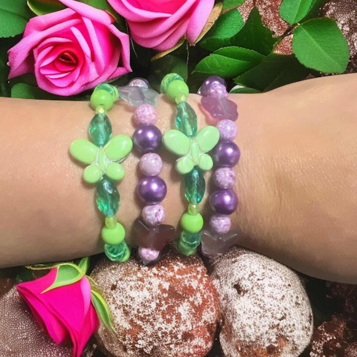 Green Butterfly Stretch Bracelet