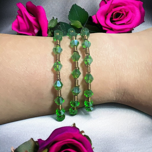 Bronze Green Crystal Bangle