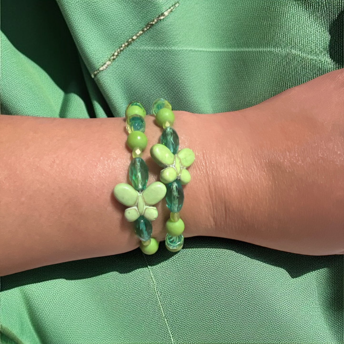 Green Butterfly Stretch Bracelet