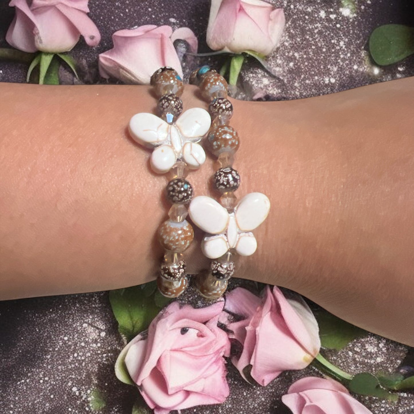 Neutral Butterfly Stretch Bracelet