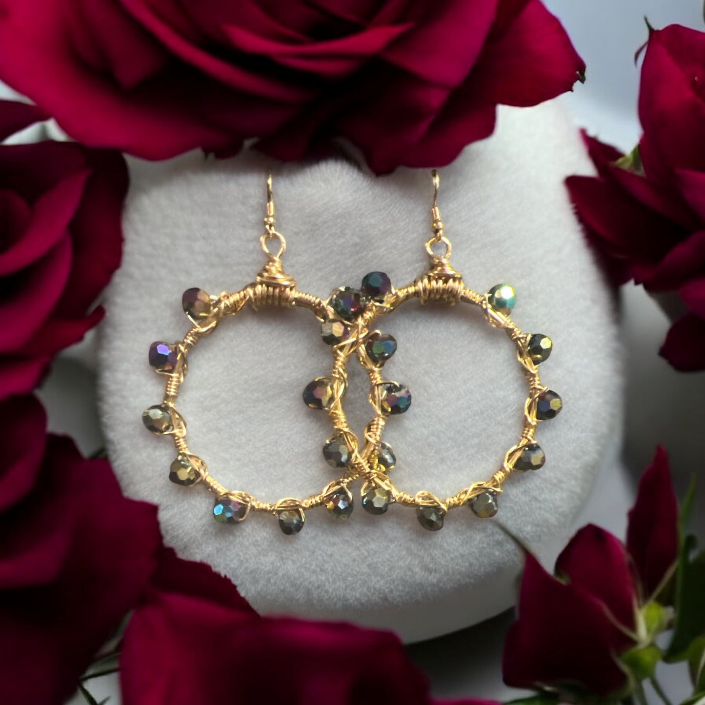 Iridescent Gold Hoops