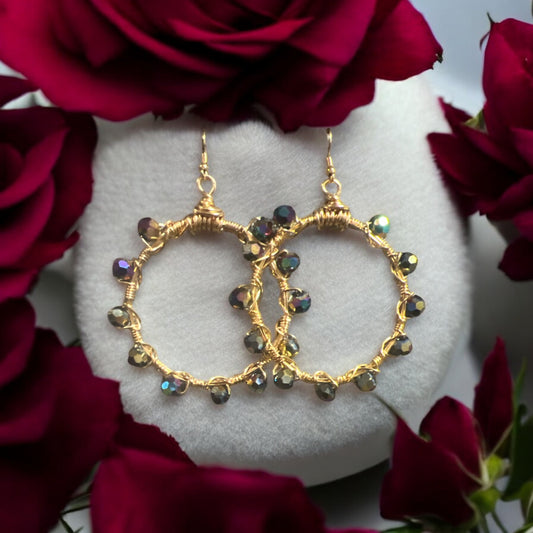 Iridescent Gold Hoops
