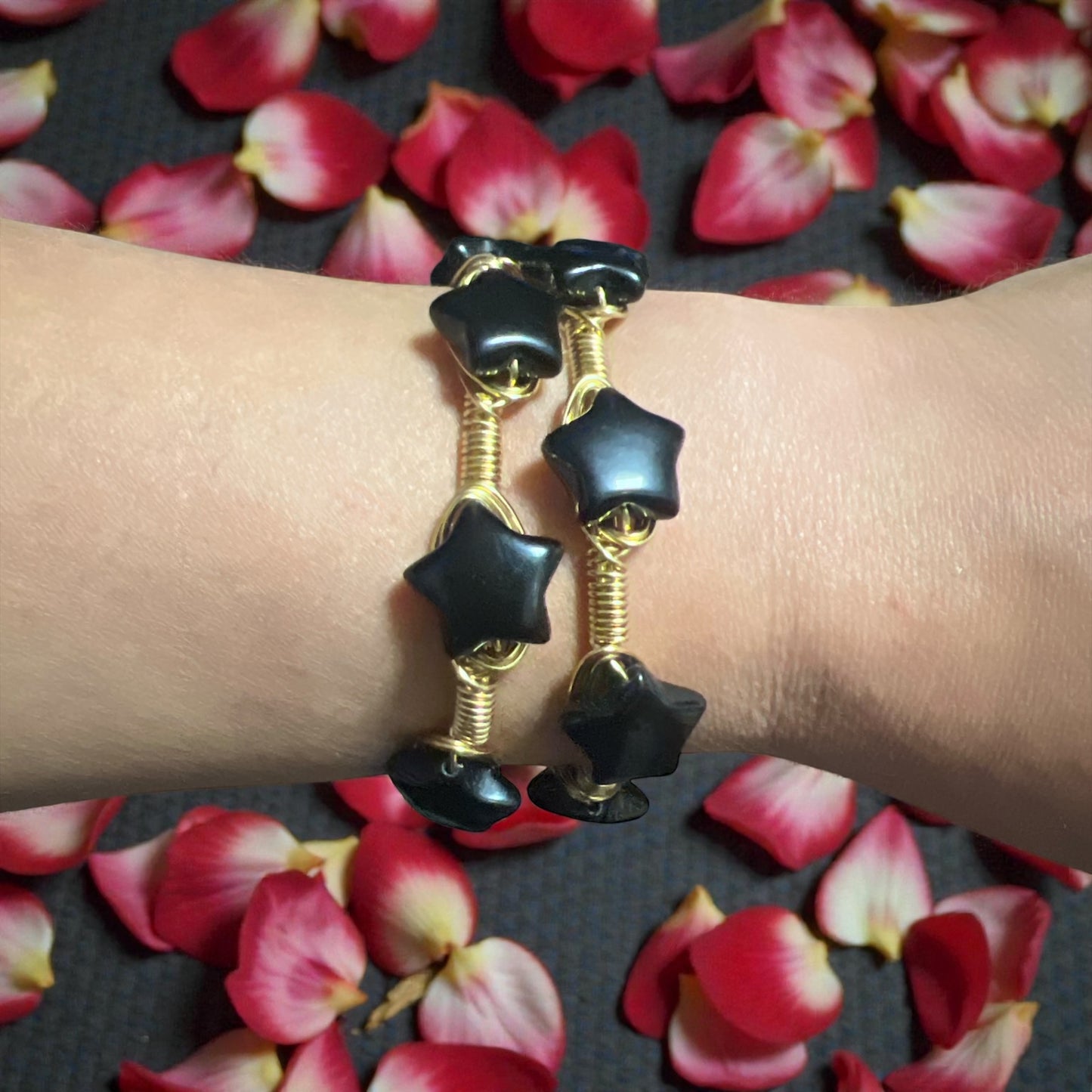 Obsidian Star Bangles