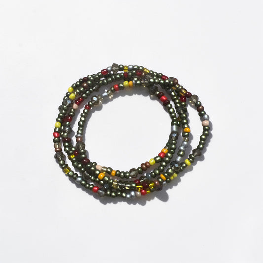 Green Multi Color 36” Stretch Waistbead