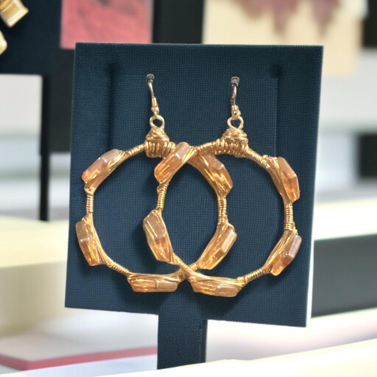 Topaz Diamond Cut Hoops