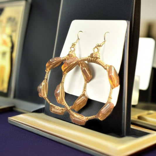 Topaz Diamond Cut Hoops