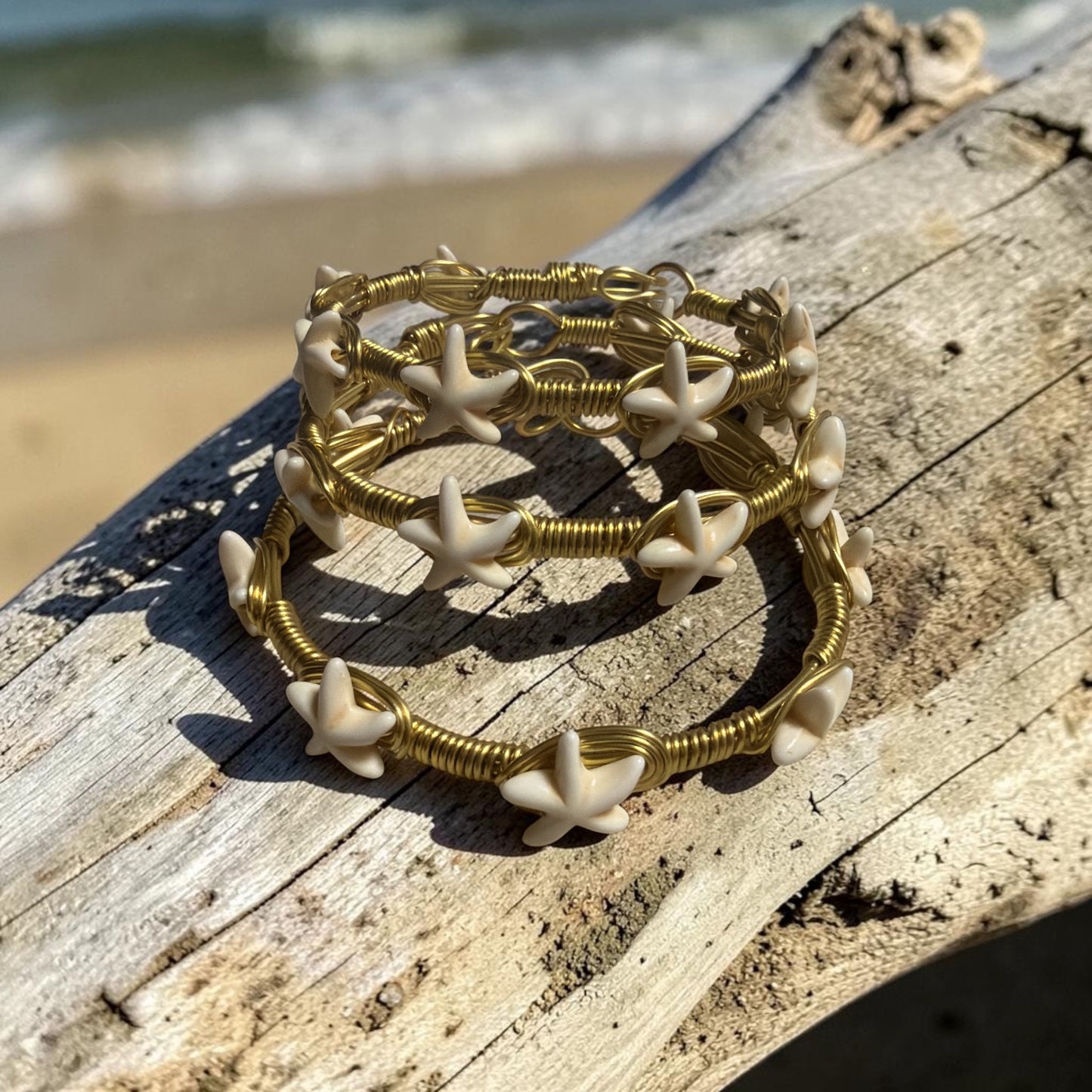 Neutral Starfish Bangles (Set of 3)