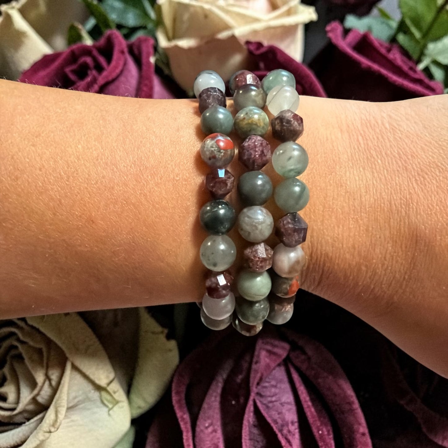 Garnet and African Blood Stone